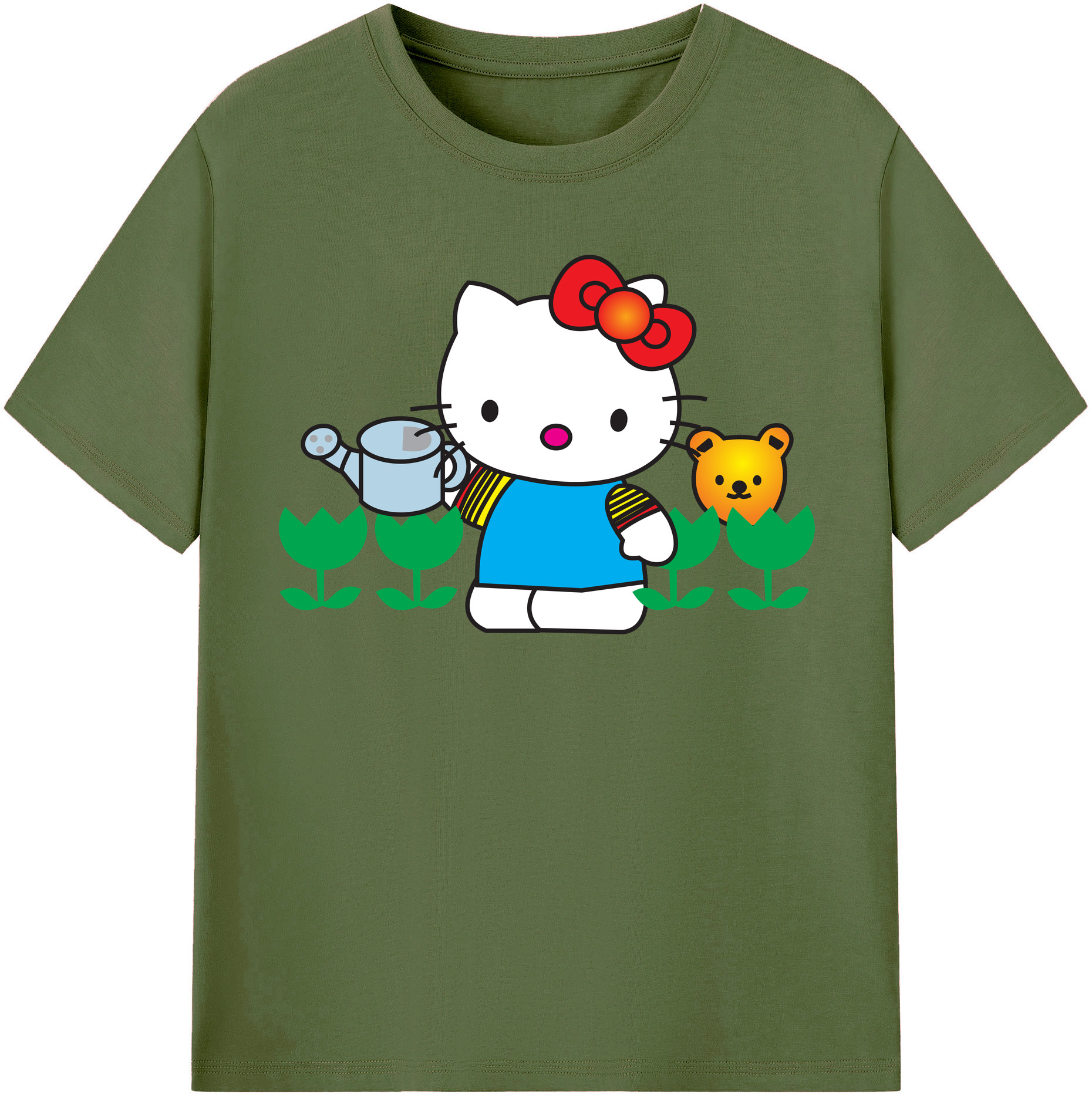 （画像用） Hello Kitty ハローキティ 綿100％半袖Tシャツ（フロントプリント）